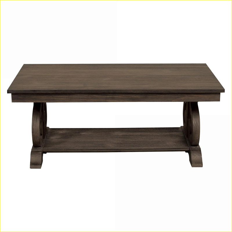 Arts classiques & amp; Ensemble de tables basses 3 pièces Crafts avec finition gris antique - Comprend 2 tables de bout pour le salon