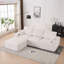 Canapé moderne en U de 123 x 55 po avec console, porte-gobelets et ports USB, mobilier d'intérieur symétrique rembourré à 6 places, ensemble de canapé-lit avec méridienne pour le salon, appartement, 2 couleurs-571351384
