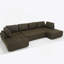 Canapé modulaire 138,5 po, canapé en U, salon, appartement