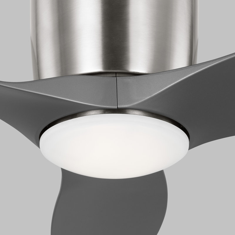 Ventilateur de plafond avec lumières DEL Aisling, Argent argent, Acier brossé, 52"