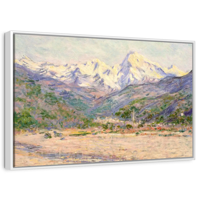 La vallée de la Nervia, 1884, Cadre flottant blanc, 25 po x 17 po