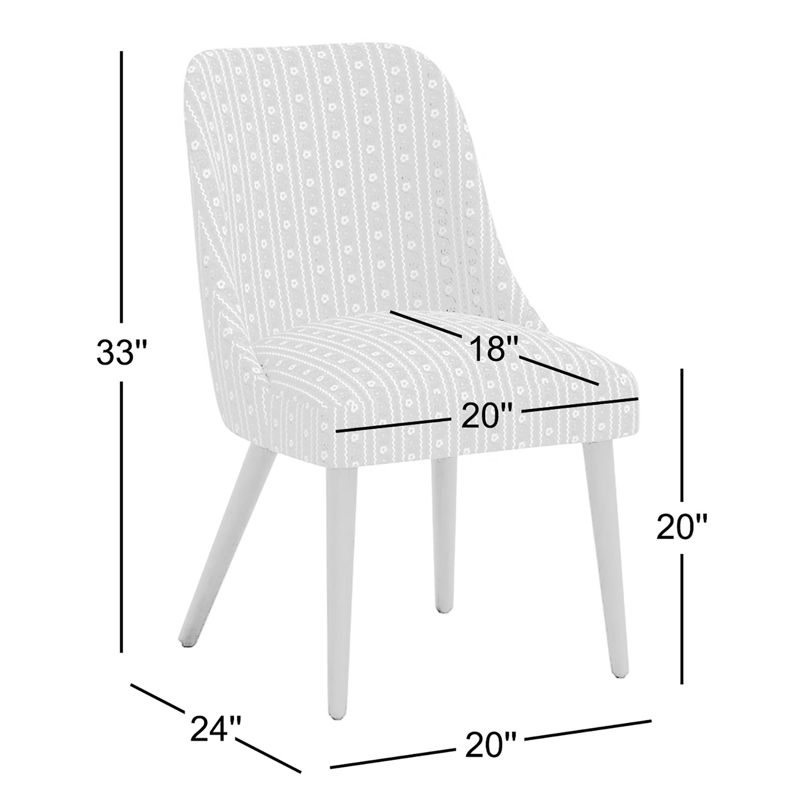 Rifle Paper Co. x Cloth & Company Clare Dining Chair, Delphine Slate