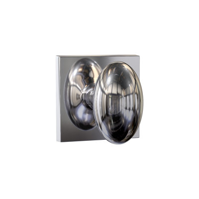 Bouton de passage Bravura 905-7 Oxford sur rosette carrée contemporaine en chrome brillant