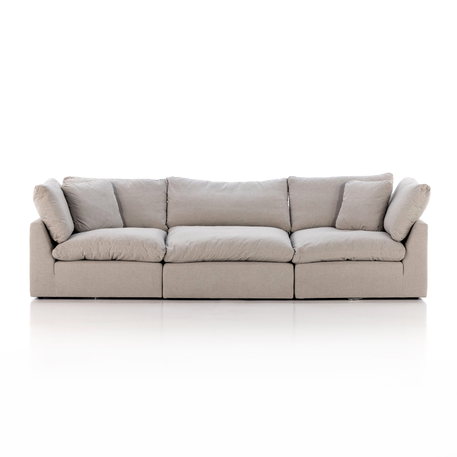 Bodie 125" 3 - Piece Modular Sofa, Destin Flannel Performance Weave
