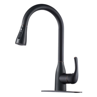 Robinet de cuisine à poignée simple avec douchette latérale Finish