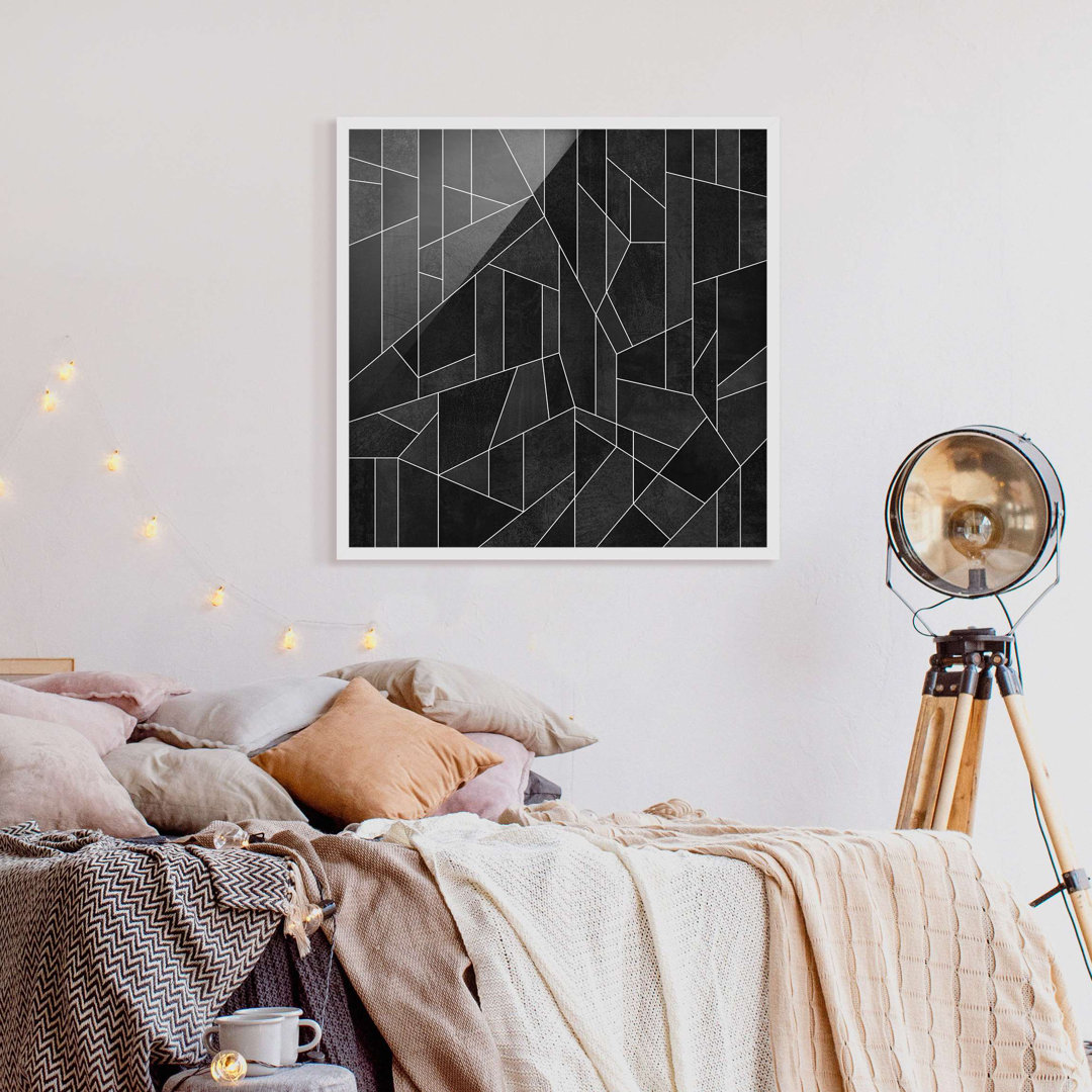 Gerahmtes Poster Black White Geometry