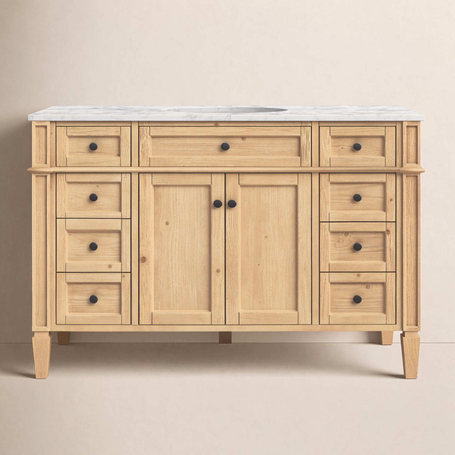Rivers 48'' Single Bathroom Vanity, Natural Wood