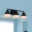 Luminaire à 3 lumières 25,25 po Winthrop Luminaire de meuble-lavabo large et contemporain, abat-jour en verre blanc gravé à cône, à intensité variable, compatible avec DEL, applique murale en métal fixée au-dessus du miroir-1144437485