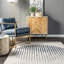 Tapis beige à motif géométrique abstrait Govea-577649848