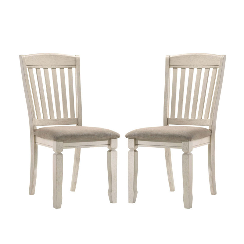 Ensemble de 2 chaises de salle à manger avec dossier à lattes