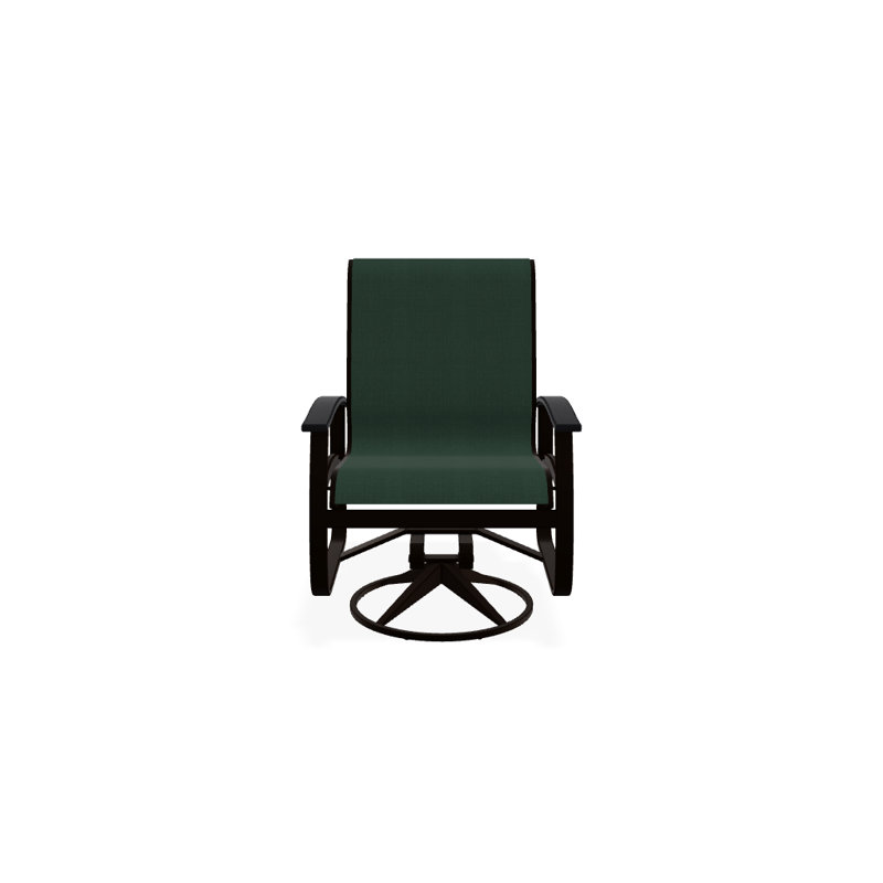 Belle Isle Outdoor Dining Armchair, Forest Forest Green 22D Sunbrella®, Black P70, Textured Kona