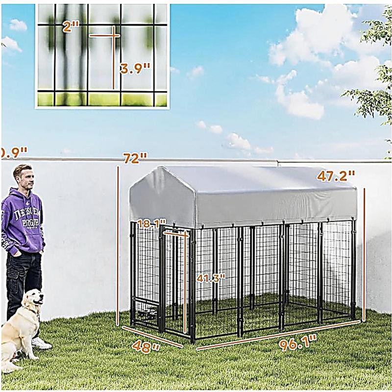 Chenil pour animaux spacieux et extérieur