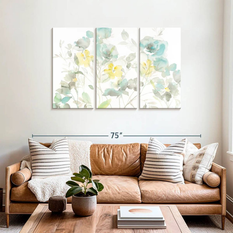 Ombres Avery Aqua Roses, H 36 po x l 57 po