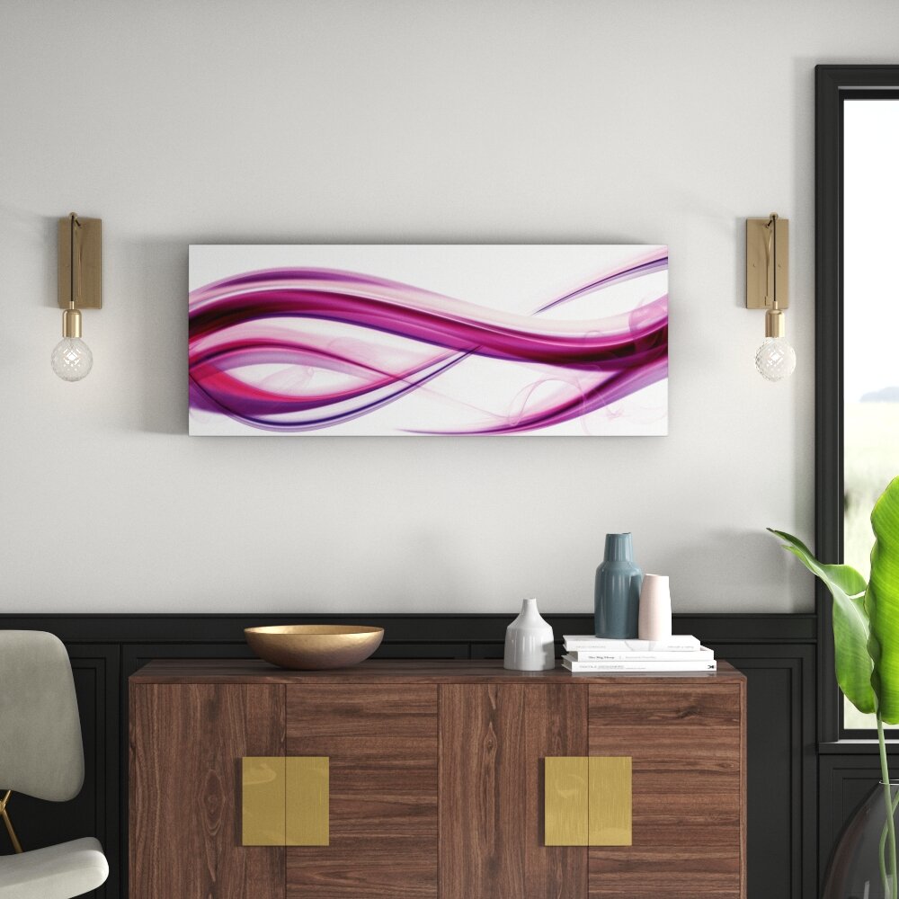 Glasbild High Pink Wave II, Kunstdruck