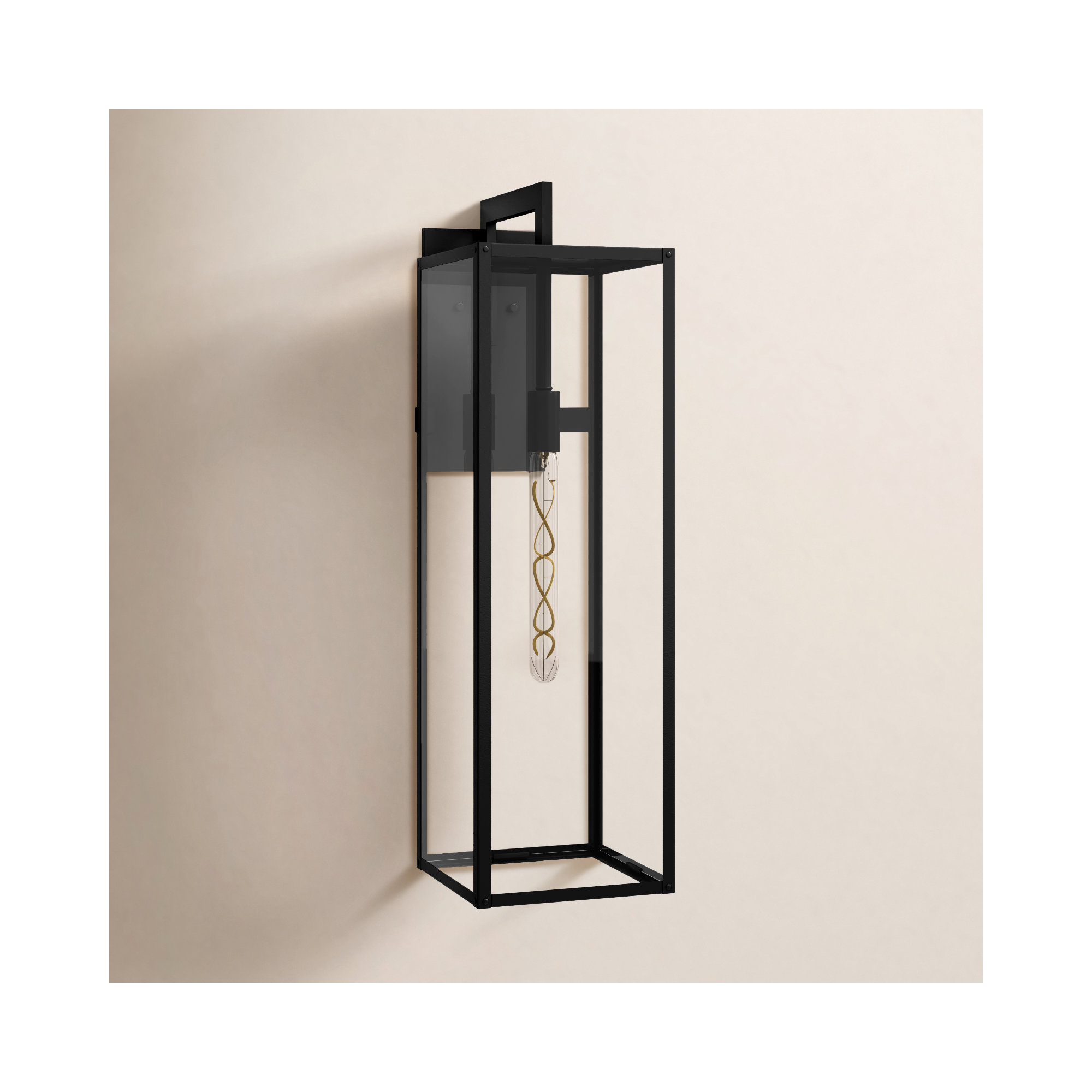 Caliana Single Light Outdoor Aluminum Wall Light, 6, Black