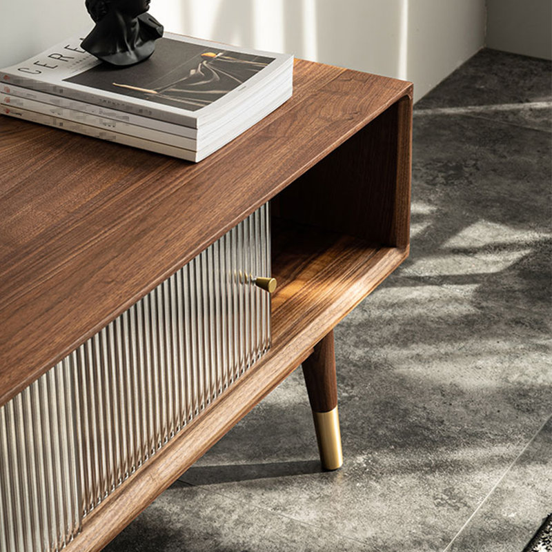 Meuble télé rétro grande capacité avec rangement, 62.99"