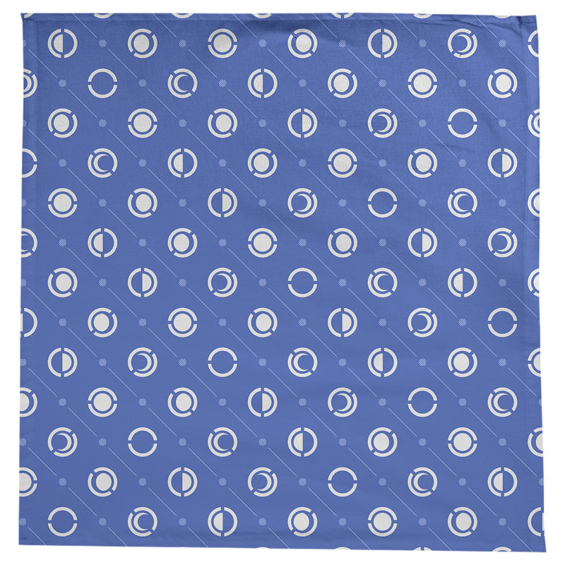 Nappe des phases de lune classiques, Blanc/bleu