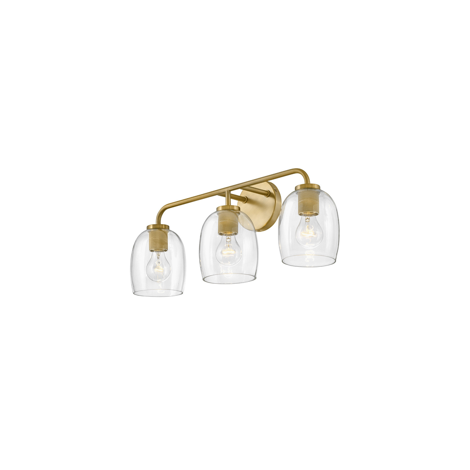 Attamore 3 Light Transparent Dimmable Vanity Light, Gold