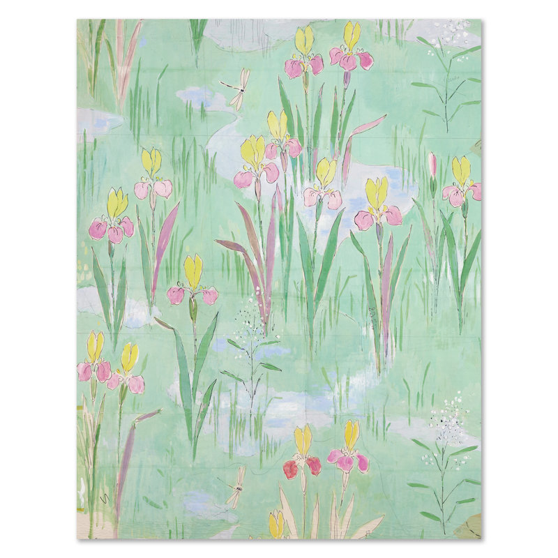 Fleur Vertes 1 Print by Paule Marrot, 54" H x 42" W x 1.25" D, Unframed