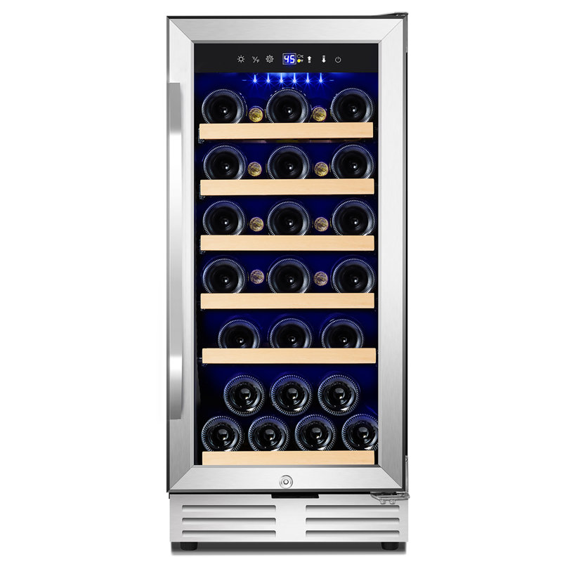 Single Zone 15'' 30 Bottle Wine Refrigerator With Reversible Door