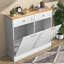 Armoire à déchets inclinable sur pied, armoire à linge de cuisine autoportante à l'épreuve des animaux de compagnie avec planche à découper, tiroirs de rangement pour déchets-95136635