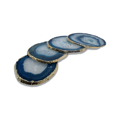 Agate Coaster with Gold Edge