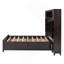 Lit double en bois avec armoire et tablette tout-en-un, espresso