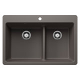 Liven SILGRANIT 33" L x 22" W Double Basin Drop-In/Undermount Kitchen Sink
