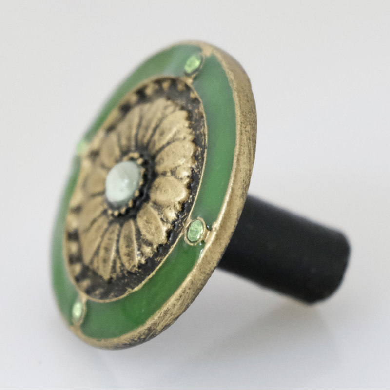 Boutons de commode glamour bleu sarcelle et bijoux (ensemble de 4) 