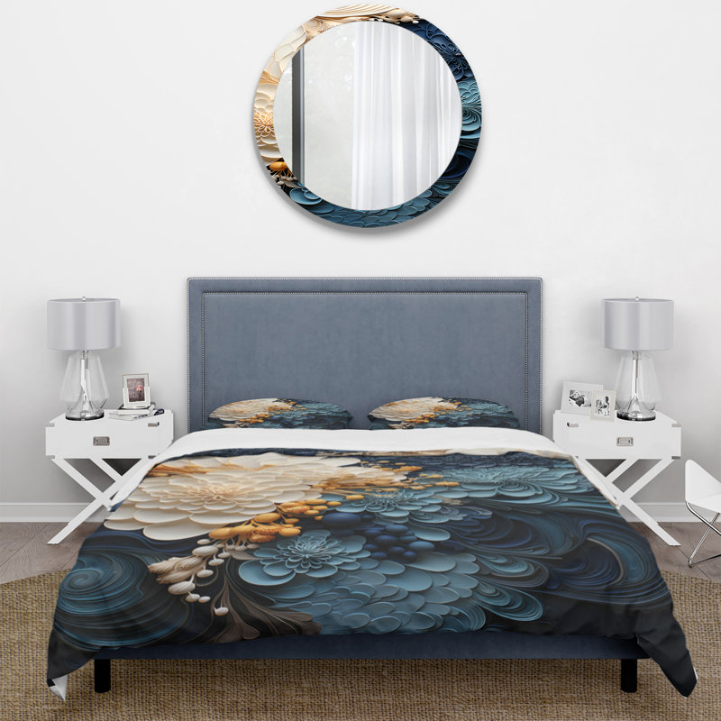 Ensemble de housse de couette en microfibre / polyester, Housse de couette pour grand lit et 2 taies décor