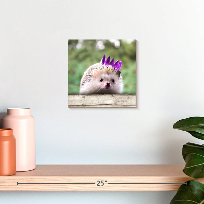 Crowle Hedgehog With Crown, 10" H x 10" W