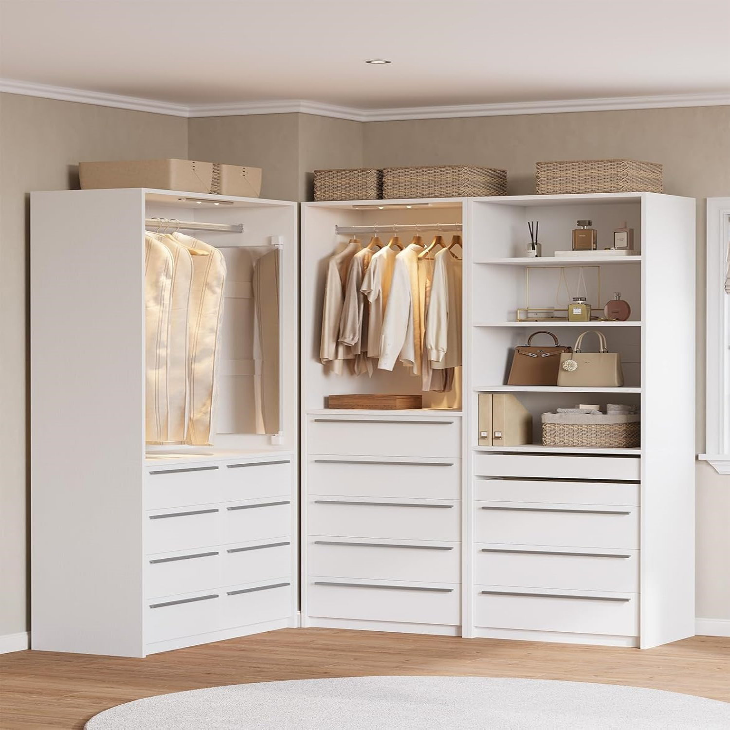 Rebrilliant Closet System, Closet Organizer System With Rechargeable ...