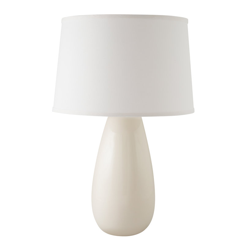 Fansler Ceramic Table Lamp, Gloss White