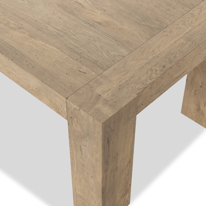 Abaso Dining Table, Whitewash Rustic Wormwood Oak, 30'' H x 108'' W x 43'' D