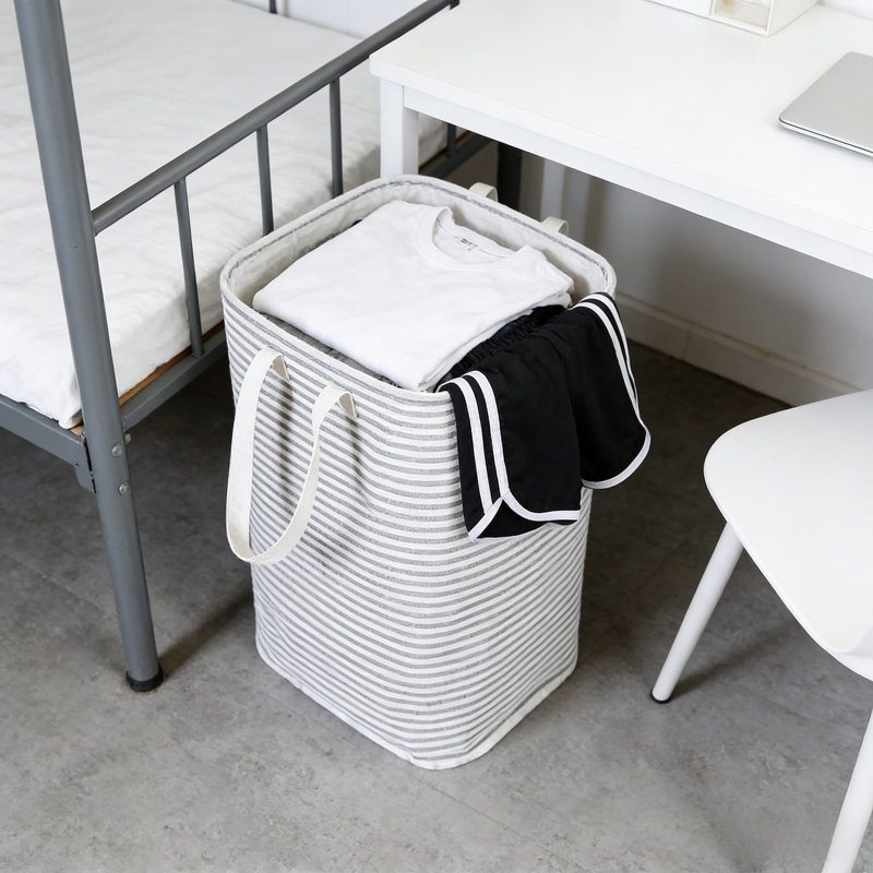 Large Capacity Foldable Fabric Laundry Hamper With Long Handles, Multi-Purpose Storage Bin For Home, Office, Dorm Use, 100L
