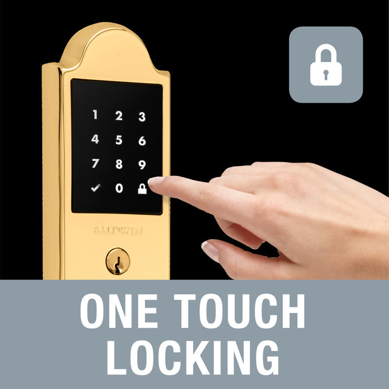 Single Cylinder Smart Deadbolt Z-Wave Technology, Polished Brass