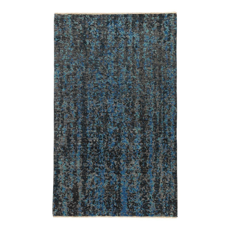 Moraine Wool Area Rug in Black/Blue