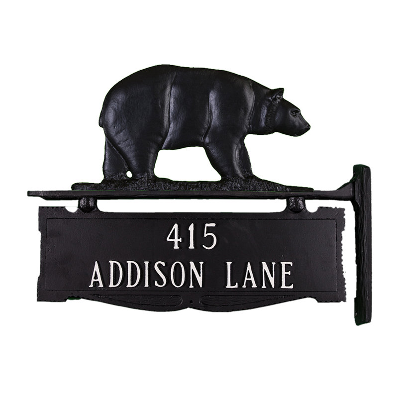 2-Line Address Sign, Yes, Satin Black