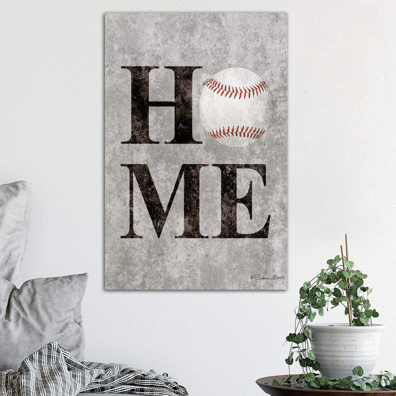 Baseball Home 1 Piece Wrapped Canvas Wall Art, 66.04cm H x 45.72cm W x 1.91cm D