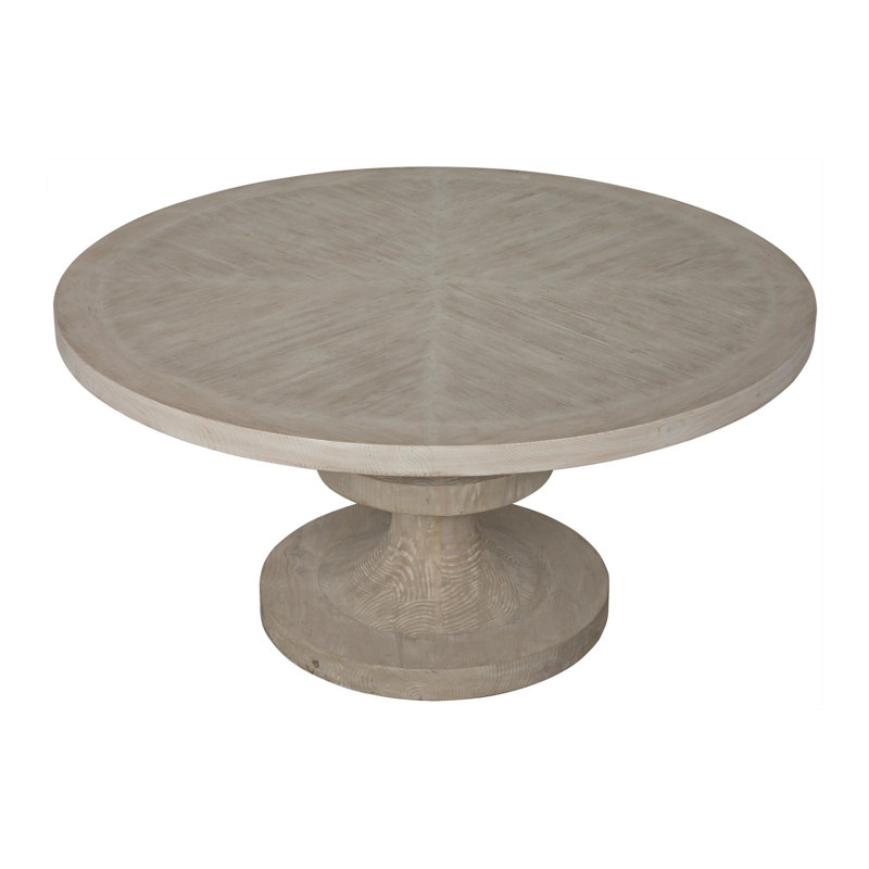 Erica Round Solid Wood Dining Table, Gray Wash