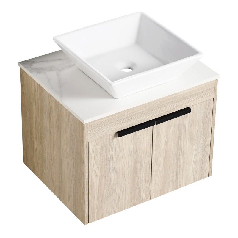 36 " Modern Design Float Bathroom Vanity With Ceramic Art Sink