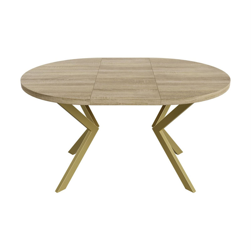 Alezia Round Dining Table, Light Brown, 76 H x 120 L x 196 W cm