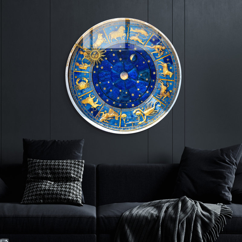 Élégante peinture décorative en verre trempé, 23,6 pouces de diamètre | 100% verre trempé, épaisseur: 0,16 pouce | Parfait pour la décoration intérieure, le salon et les espaces de bureau, un attrait visuel époustouflant, durable et élégant