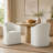 Upholstered Dining Chairs With Casters, Fully Assembled Round Barrel Armchair Set Of 4, Solid Wood Accent Vanity Chair For Dining Room Living Room-1155344592