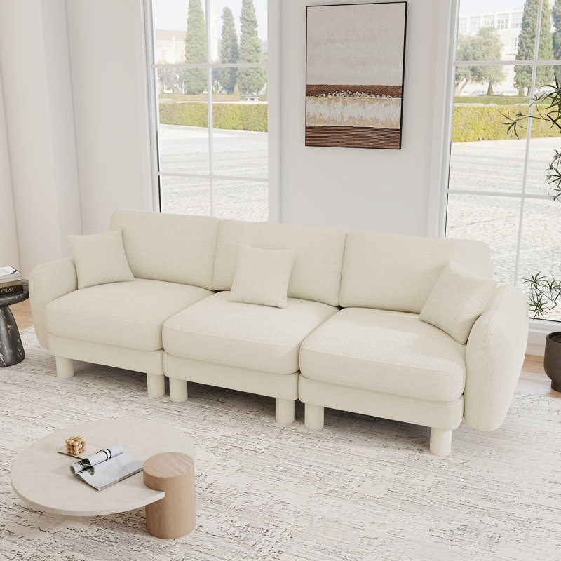 Canapé 3 places Modern Boucle, Beige