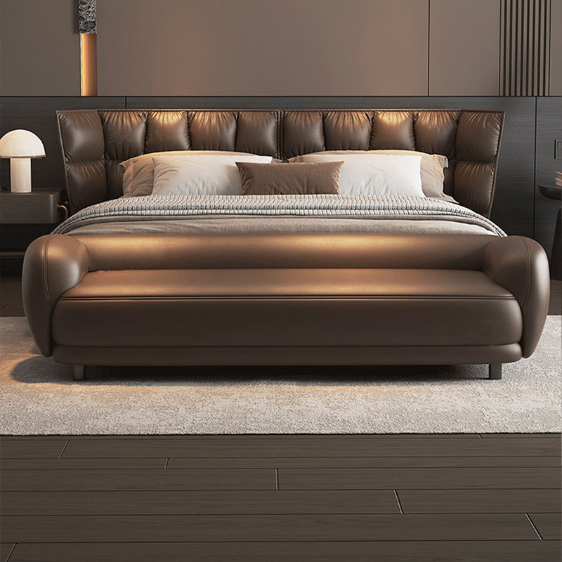 Banc avec revêtement, Brun
