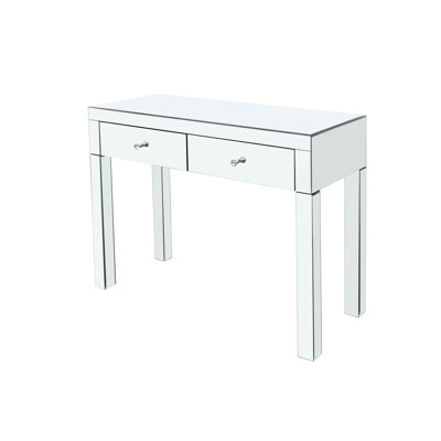 Modern Bedroom Desk With 2 Drawers And Mirror - Space Efficient Spacious For Aesthetics