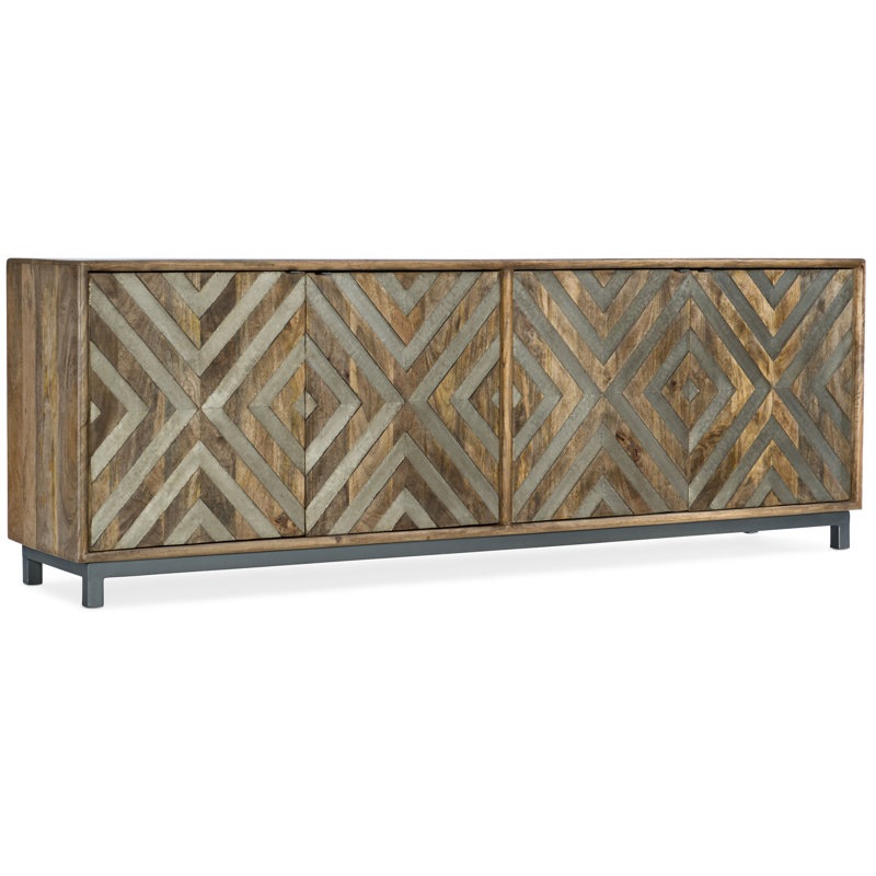 Mango & Metal 86" Chevron Entertainment Console