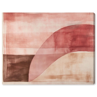 Faded Crimson Canvas Modern Boho Abstract by