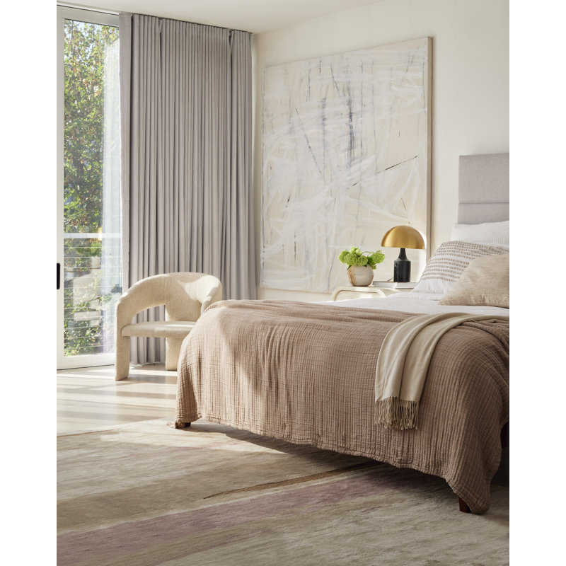 Horizon Rug: Modernist Hand Tufted Rug in Natural/Mauve Rug, Rectange 7'6" x 9'6"
